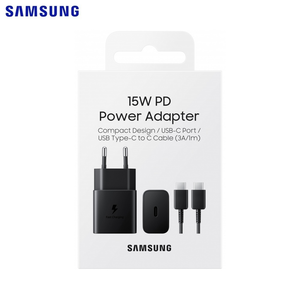 Chargeur Secteur Samsung 15W USB-C 2A, Câble Type-C 1m, Noir