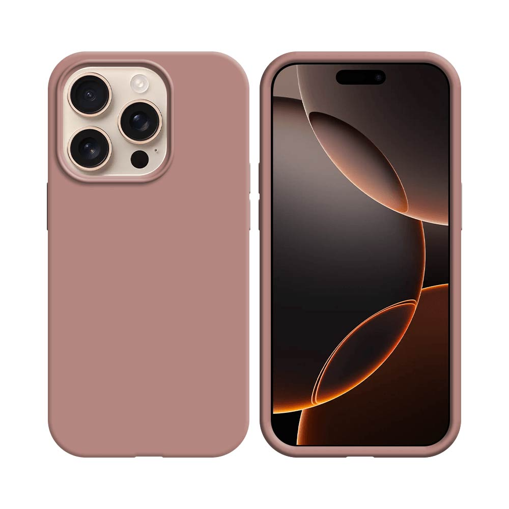 Premium Rose Pink Silicone Case for Apple iPhone 16 Pro - Shock-Absorbing